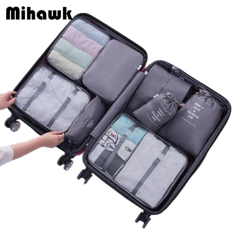 Mihawk Travel Bags Sets Waterproof Packing Cube Portable Clothing Sorting...