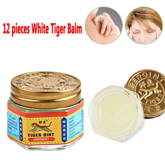12pcs Red White Tiger Balm Ointment For Headache Toothache Stomachache