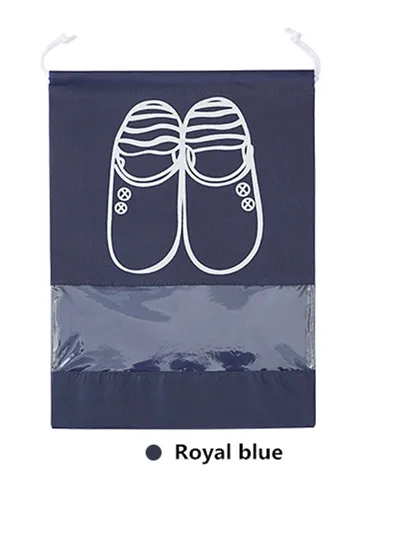 Дорожная сумка для хранения обуви, переносная Пылезащитная сумка на шнурке, полезные дорожные аксессуары/сумки для обуви для путешествий ncxd01 - Цвет: Royal blue Large