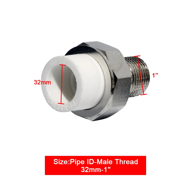 Воды PPR трубопроводной арматуры 20/25/32 мм Союза водоснабжения Трубное соединение 1/2 ''3/4'' 1 Iron/Медь разъем трубы соединения - Цвет: 32mm