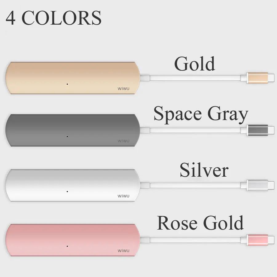 Концентратор WIWU Type C с адаптером HDMI 4 в 1 USB 3 0 для концентратора MacBook Компьютерная