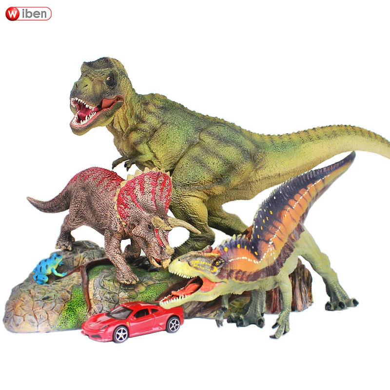 Высокое качество Юрского периода Tyrannosaurus Rex Triceratops Acrocanthosaurus динозавр игрушечные