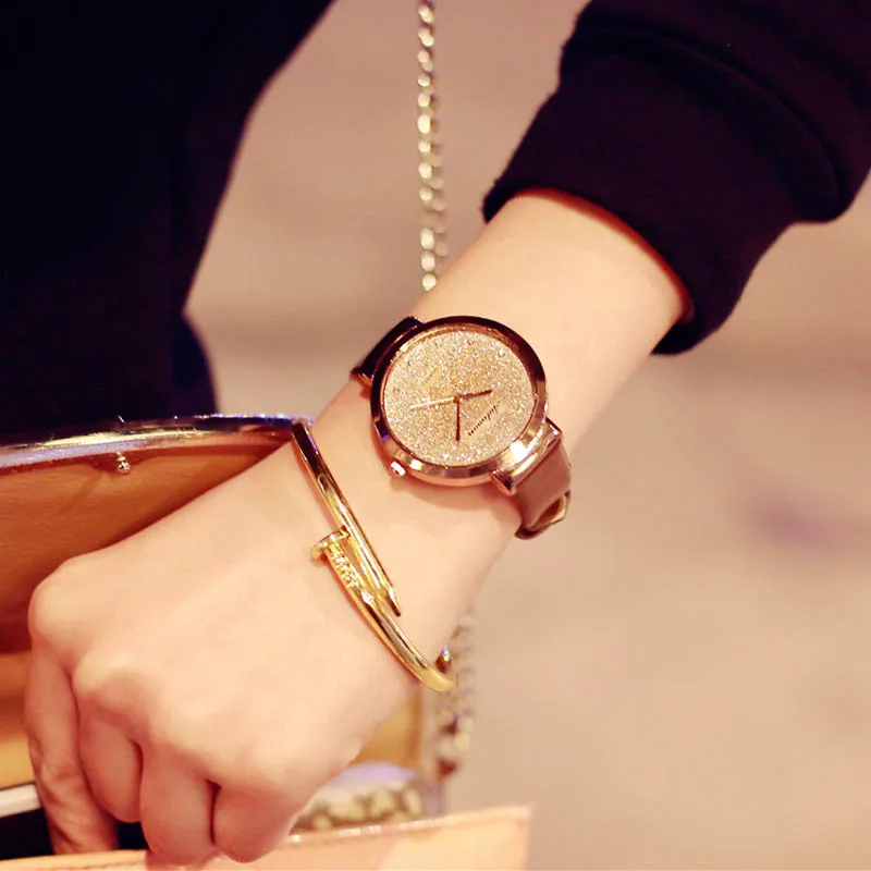 Sands Starry Simple Temperament Belt Table Diamond font b Watches b font For font b Women