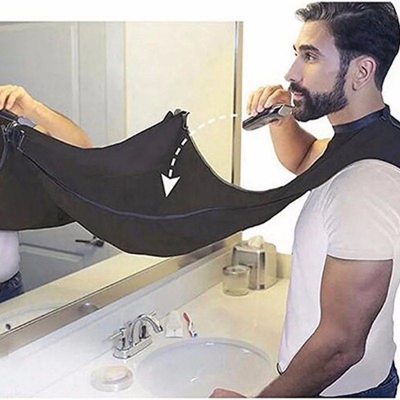 Purchase Price of  Men's Pongee Beard Care Shave Apron Bib Trimmer Clean Facial Hair Cape Sink Bathroom Shelves Haircu