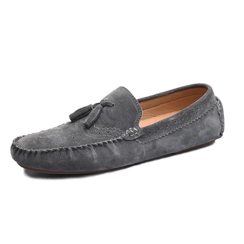 

Tassel Moccasins Men Shoes Casual Suede Shoes Men Loafers Driving Slip On Gommini Brown Gray Blue