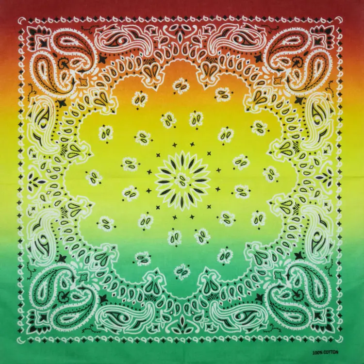 barbour scarf mens 100% Cotton Gradient series Colorful Paisley Punk Hip hop Headwear Kerchief Bandanas Neckerchief Square Scarf for Women/Men/Boys men wearing scarves