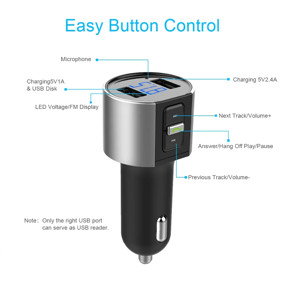 Автомобильный MP3 плеер Bluetooth Handsfree Kit fm передатчик прикуриватель двойной USB