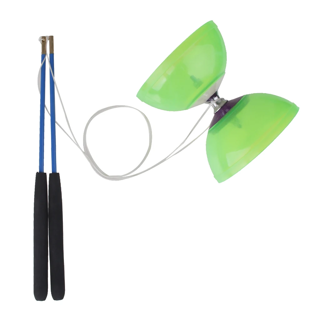 5-Bearing Diabolo With Handsticks & String Juggling Toy- Green