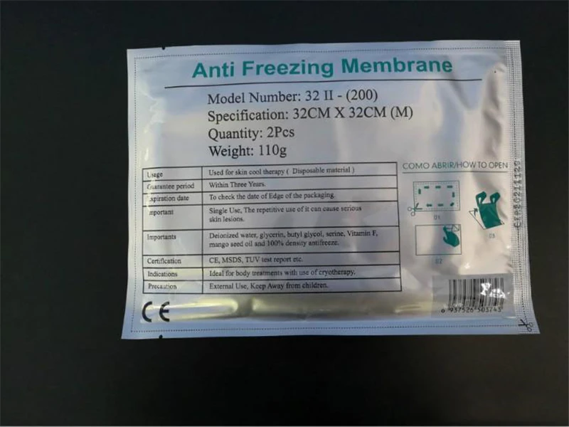 Different size Anti freezing membrane Antifreeze membranes pad body slimming anti freeze for cryotherapy  Cooling Frozen machine