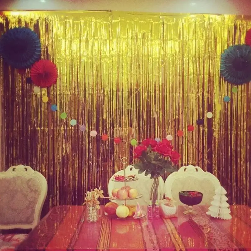 123M DIY Background Wall Decoration Party Birthday Day Party Wedding Backdrops Shimmering Colorful sequin Metallic Foil Curtain (22)