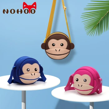 

NOHOO Toddler Crossbody Bag 3D Monkey Children Shoulder Messenger Bags For Girls Waterproof Cartoon Handbag Kids Baby Small Bags
