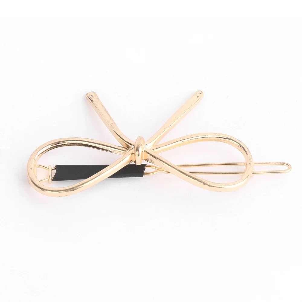 1PC Chic Gold Silver Metal Hairpins Geometric Triangle Bow-knot Cats Hair Clips Cute Barrettes Hair Styling Accessories Tools