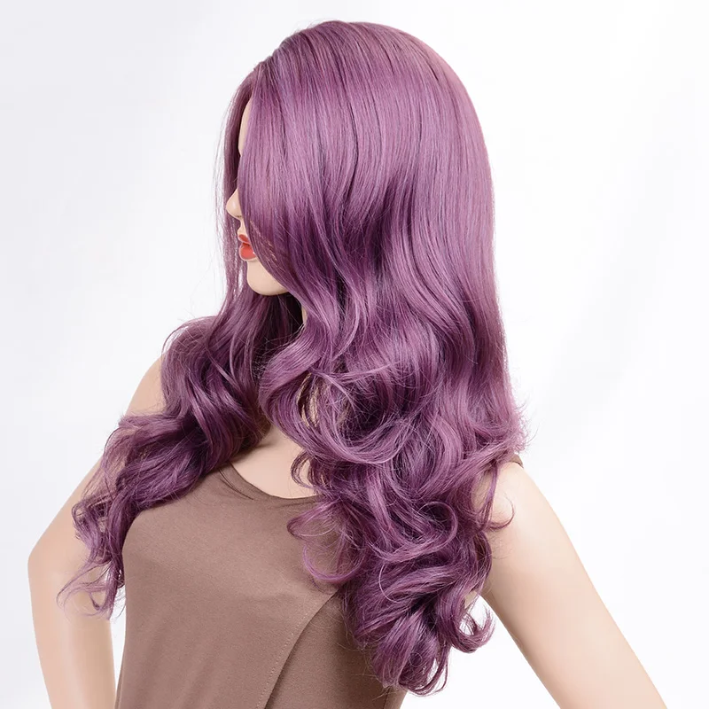 Msiwigs perucas onduladas cabelo roxo longo peruca