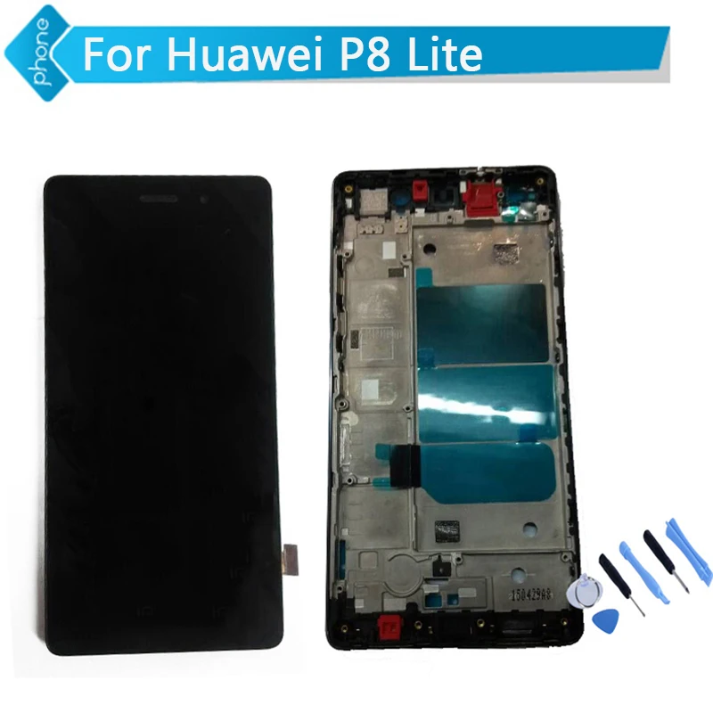 

black white gold For Huawei P8 Lite LCD Display Touch Screen Digitizer Assembly with Frame +Tools