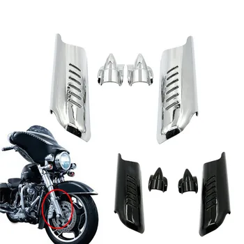 

Chrome Black Wheel Fork Lower Leg Deflectors Shield Cover Protector For Harley Touring Bagger Electra Glide Classic Police 00-13