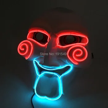 

New Style Movie Theme EL Terrified Mask Holiday Lighting Neon Led Light Easter Mask for Cosplay Dancing Party Powered by Battery
