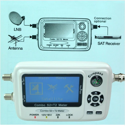 Цифровой прибор для измерения яркости встроенный спутниковой связи SF 560 dvb t с