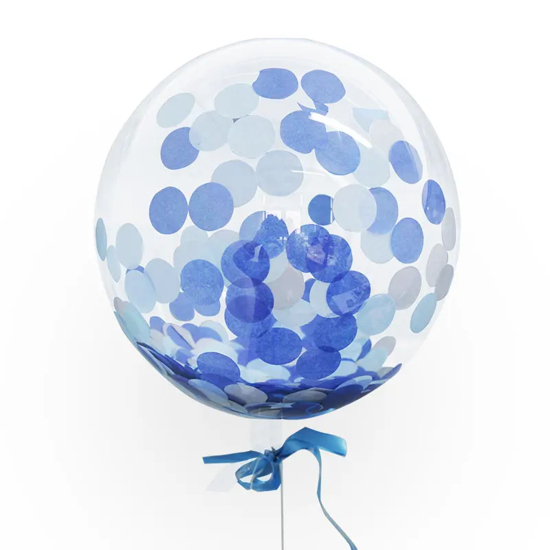 

Nicro 1 Set 18'' Blue Confetti No Wrinkle Transparent Balloons 3D Star Paper Party Circle Garland DIY Graduation Party Decor