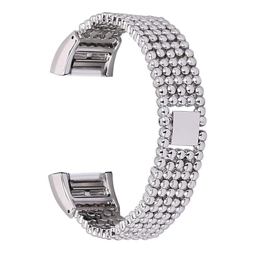 

Steel Bead Style Bracelet Smart Watch Band Strap For Fitbit Charge 2 (2016) Sporting Goods accessories Dec21