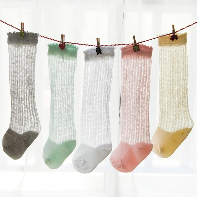 

Baby Girls Knee Long Socks Summer Princess Sock Girl Cotton Solid Cute Kids Children Clothing Meia Calca Menina