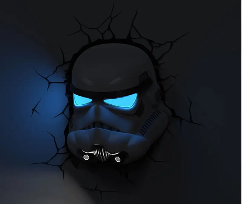

[TOP] Creative Star Wars STORM TROOPER helmet figure model 3D Wall Lamp Unique LED light Head lamp Home room decorations gift
