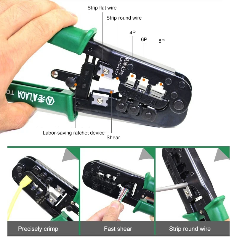Набор инструментов LAOA 4P/6P/8P с храповым механизмом|ratchet crimping|crimping tool ratchetcrimping |