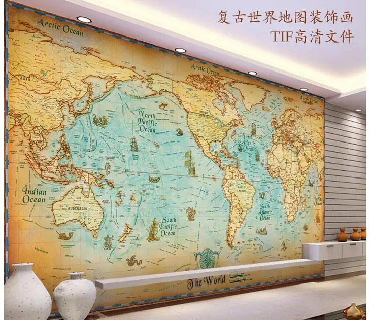 

3d wallpaper custom photo non-woven mural wall stickers Archaize navigation map of the world living room wallpaper for walls 3d