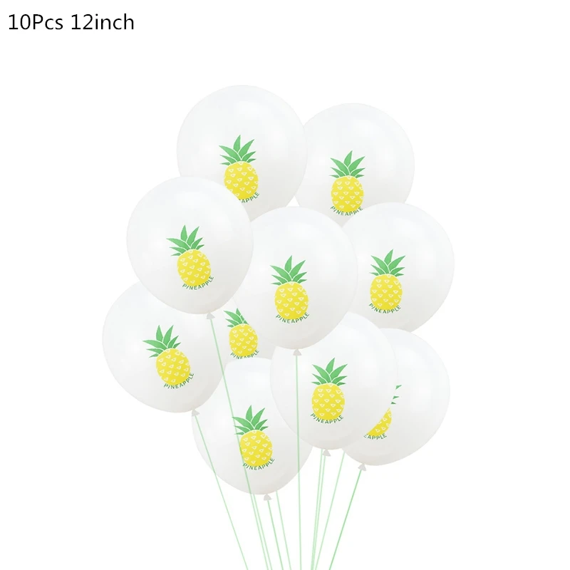 Тропические Гавайские вечерние украшения Ананас воздушные шары Фламинго Алоха гирлянды Лето Luau вечерние предметы для украшения дня рождения - Цвет: 10Pcs Pineapple