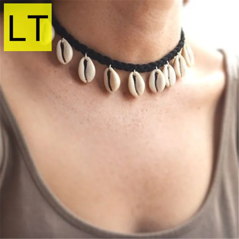 

LT New Fashion Cowrie Shell Choker Necklace For Women Bohemian Collar Gypsy Boho Beach Festival Jewelry Q-076