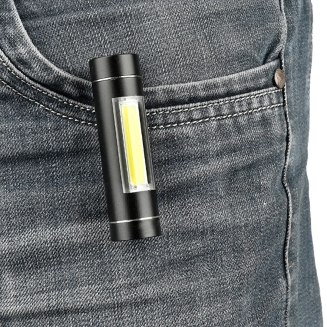 Super Portable Mini COB LED Flashlight 14500/AA Torch Working Pocket Pen Lamp With Clip Daily Waterproof Penlight