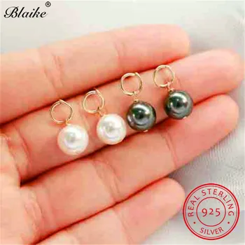 

Blaike Girls Cute Pearl Earrings 925 Sterling Silver Small White Black Beads Short Stud Earrings For Women Minimalist Earrings
