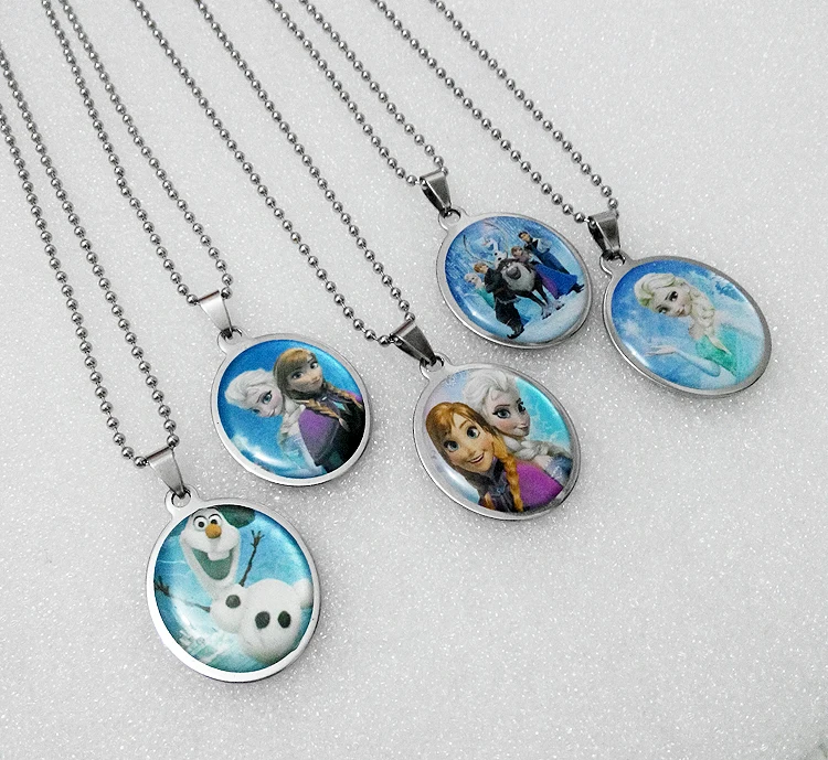 Frozen necklace Anna/Elsa/Olaf/Sven stainless steel pendant For kid