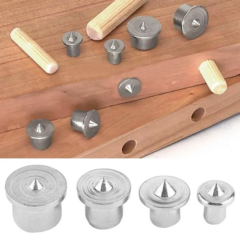  Woodworking Tools Dowel Centre Point Pin Set 4pcs 6/8/10/12mm Dowel Tenon Center Set Transfer Plugs