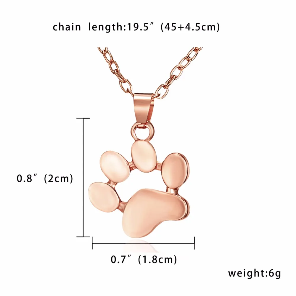 Полая подвеска в виде лапы для домашних животных, ожерелье с подвеской в виде милых животных, собак, кошек, сердечек для женщин, девочек, ювелирное ожерелье