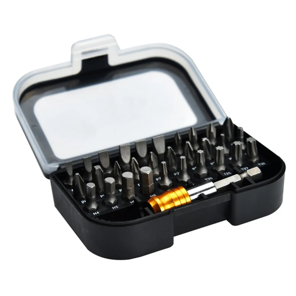 Screwdriver set 31 Pcs Screwdriver bit set 30 most commonly used screwdriver bits + 1 quick release hex chuck extension adapter