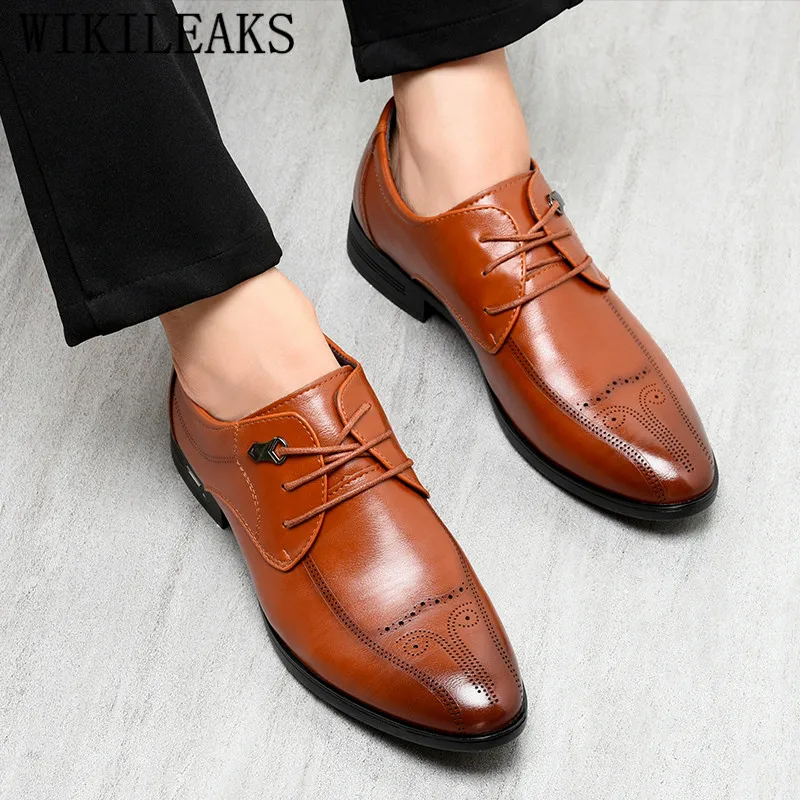 Brogues Mens Dress Shoes Formal Shoes Men Designer Italian Oxford