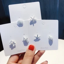 Корейские летние серьги-гвоздики, женские серьги в виде ракушки, морская звезда, серьги, ювелирные изделия, женские серьги в пляжном стиле, асимметричные серьги
