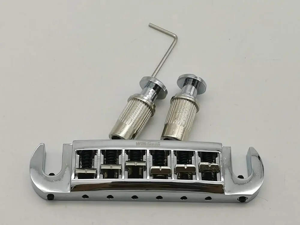 

Wilkinson Adjustable Wraparound LP Electric Guitar Bridge Tailpiece Chrome Silver WOGT3