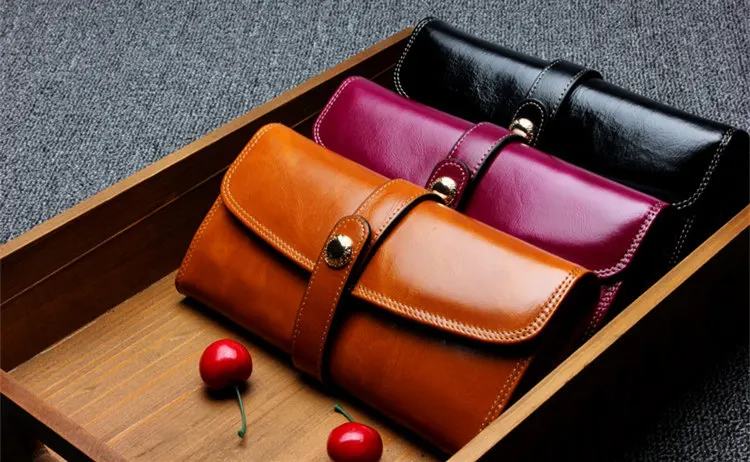 Натуральная кожа 2018 портмоне новый первый слой кожи портмоне, длинный кожаный женский кошелек большой кошелек в форме клатча