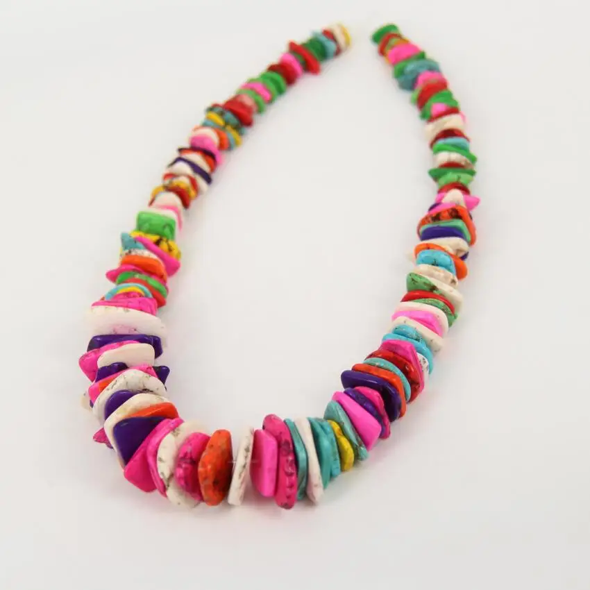 

Colourful Mixed Howlite Drilled Graduated Slice Loose Beads For Necklace Strand,Freeform Spacer Magnesite Stone Tiny Slab Beads