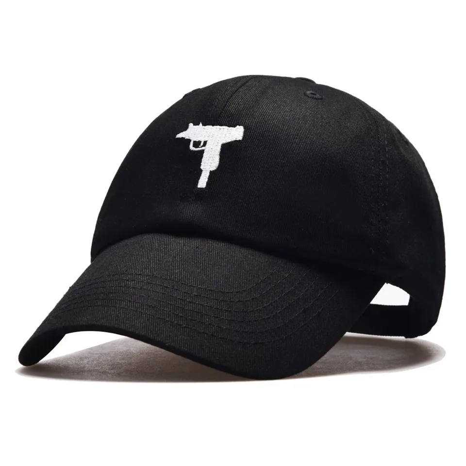 

top selling Uzi Gun Baseball Cap US Fashion 2017 Snapback Hip hop Cap HEYBIG Curve visor 6 panel Hat casquette de marque