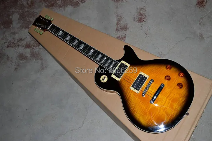 

hot sale Slash guitar tiger striped maple cover black circle lp standard gutiar high quality limited version free shipping