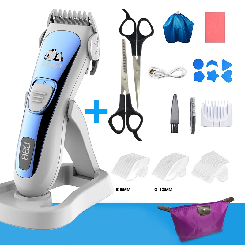 

Baby Hair Clipper Ultra-quiet Rechargeable Trimmer For Hair Cutting Foldable Base Wash By Water Hair Clipper For Children