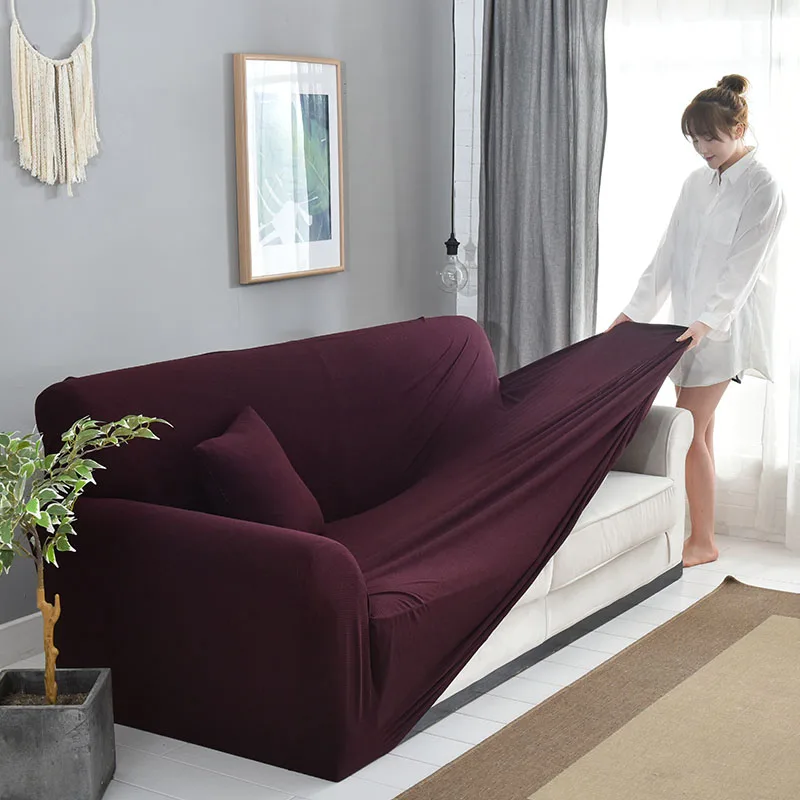 Высокого качества в полоску для диванов 3D Текстура Универсальный Все включено скольжению эластичный Чехол 1/2/3/4-если ваш размер дивана фуксия