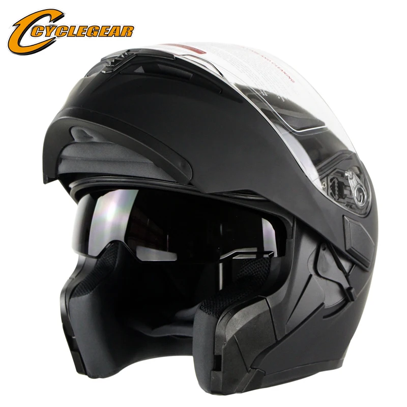 Cyclegear мотоциклетный шлем с откидной крышкой двойной объектив для мотокросса