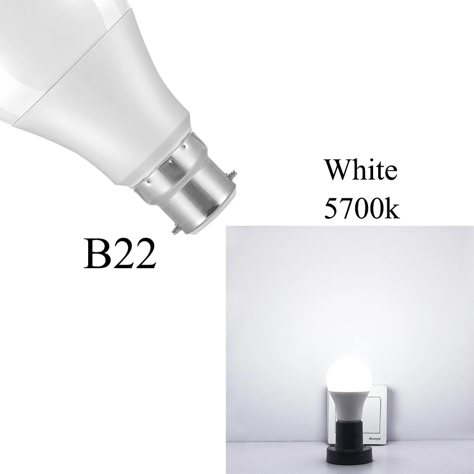 E27 B22 Светодиодный светильник с датчиком движения 12 Вт/18 Вт умный светодиодный PIR инфракрасный датчик тела домашний светодиодный E27 лампочка лампада ампула ночное освещение - Испускаемый цвет: B22 Cold White