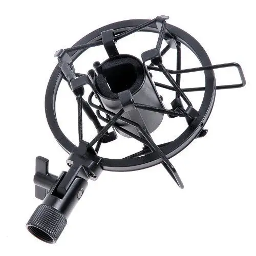 Black Handheld Condenser Microphone Shock Mount Clip Mic Shockmount