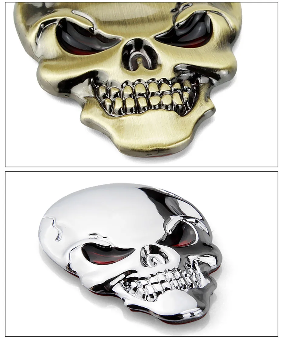 Car Sticker 3D Metal Skull Badge Emblem Decal Decorative For Car Modification Stickers Motorcycle Truck Auto Styling Accessories (7)