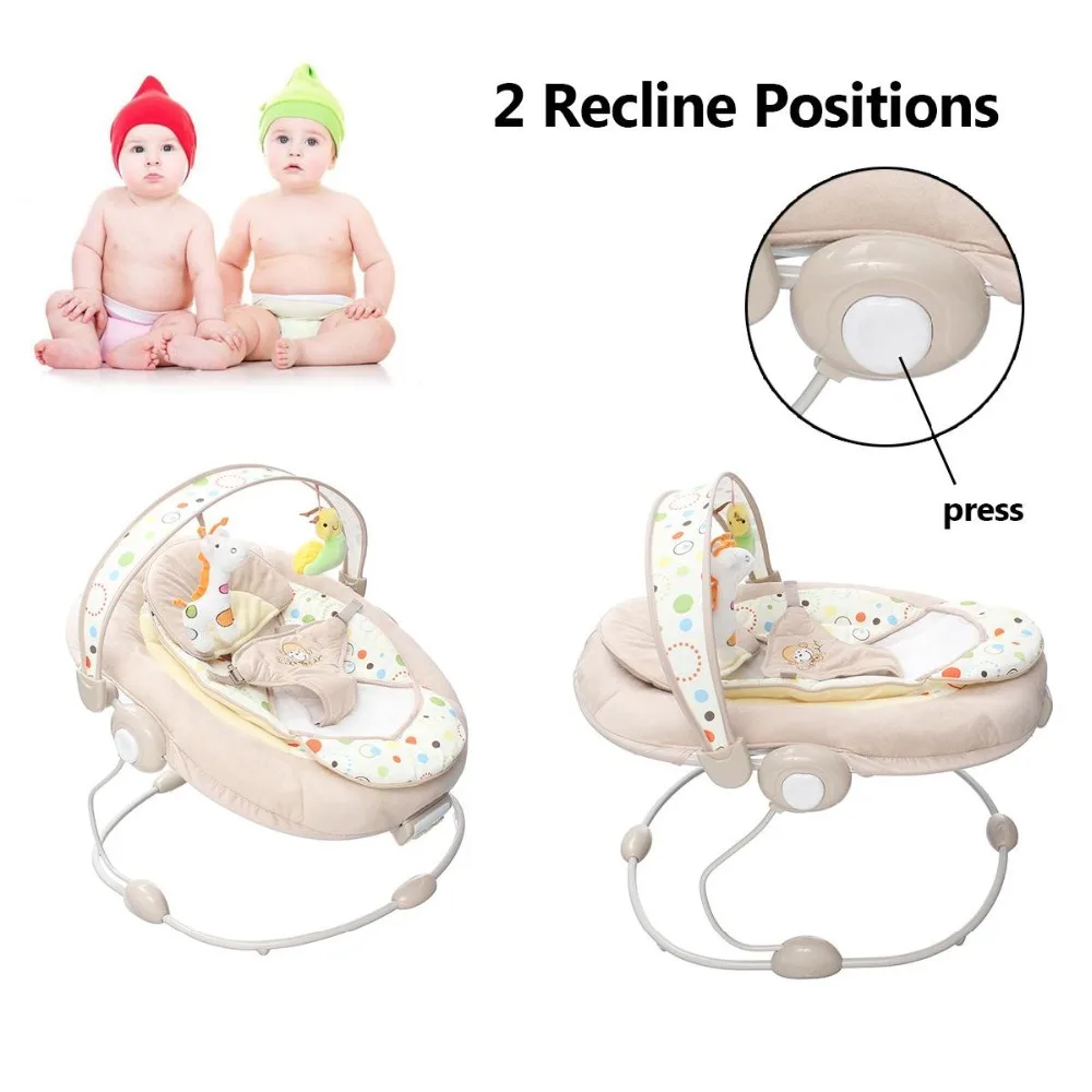 

ADLONGYI Baby Rocking Chair Musical Vibrating Rocking Chair Adjusting Shaker Cradle With Music Safe Baby Sleeping Basket