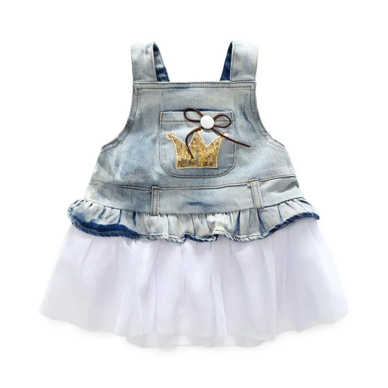 

ARLONEET Toddler Infant Baby Girls Princess Sleeveless Denim Crown Print Dress Sundress Fashion Casual Daily S3APR3